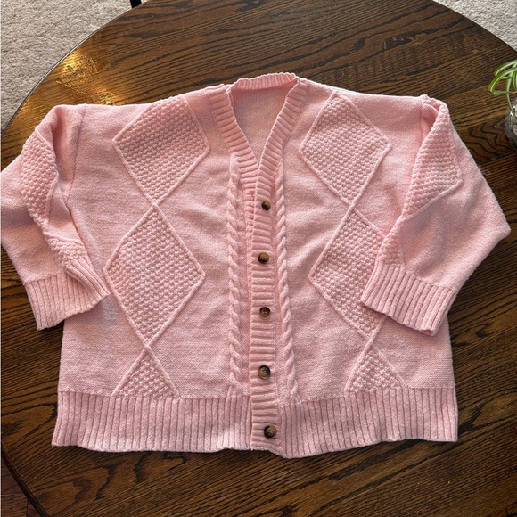 Pink Women's Cardigan Sweater - Picture 1 of 6